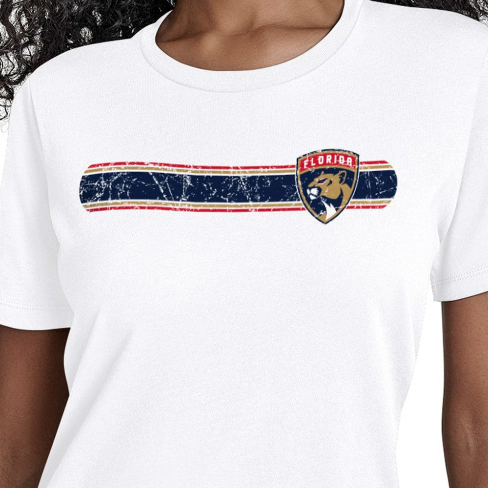 NHL White Florida Panthers Starter Women's Team Stripe T-Shirt