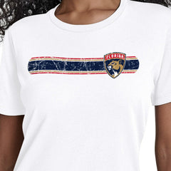 NHL White Florida Panthers Starter Women's Team Stripe T-Shirt