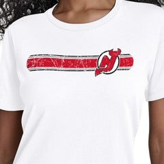NHL White New Jersey Devils Starter Women's Team Stripe T-Shirt