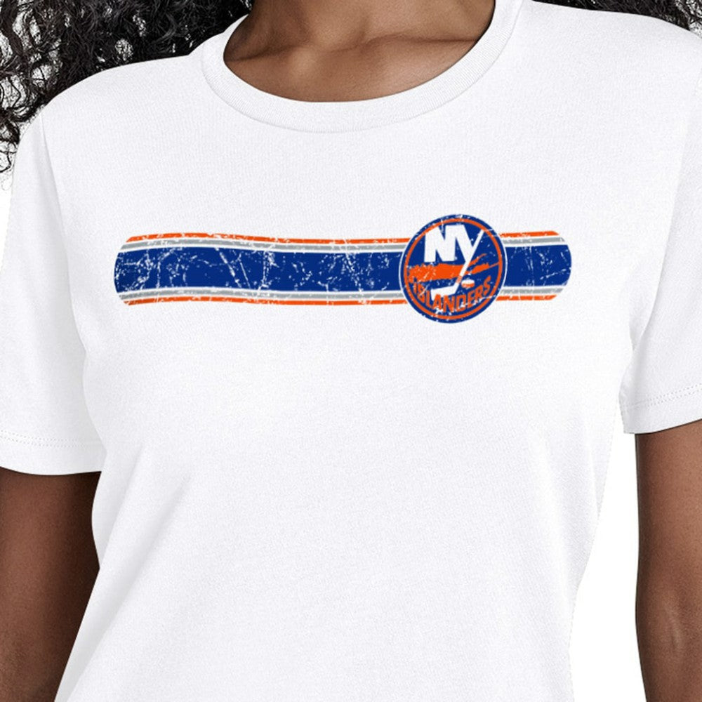 NHL White New York Islanders Starter Women's Team Stripe T-Shirt