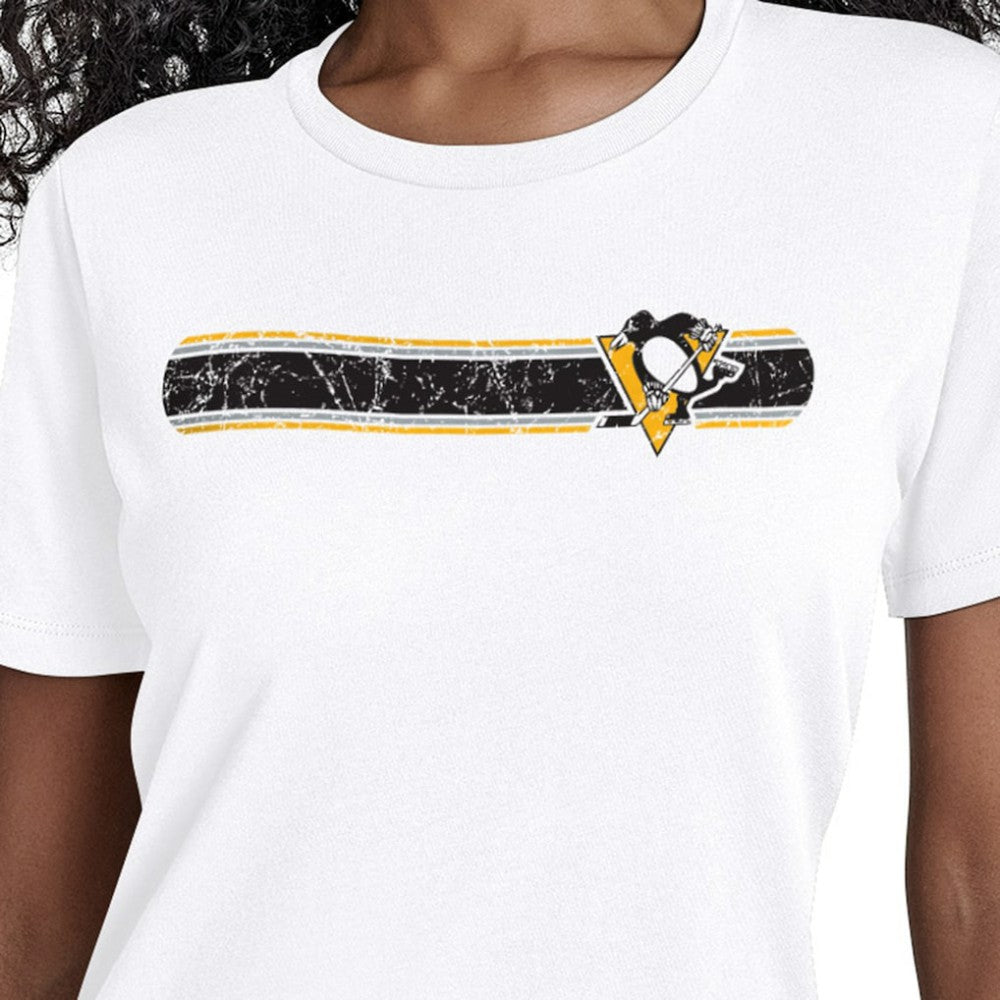 NHL White Pittsburgh Penguins Starter Women's Team Stripe T-Shirt