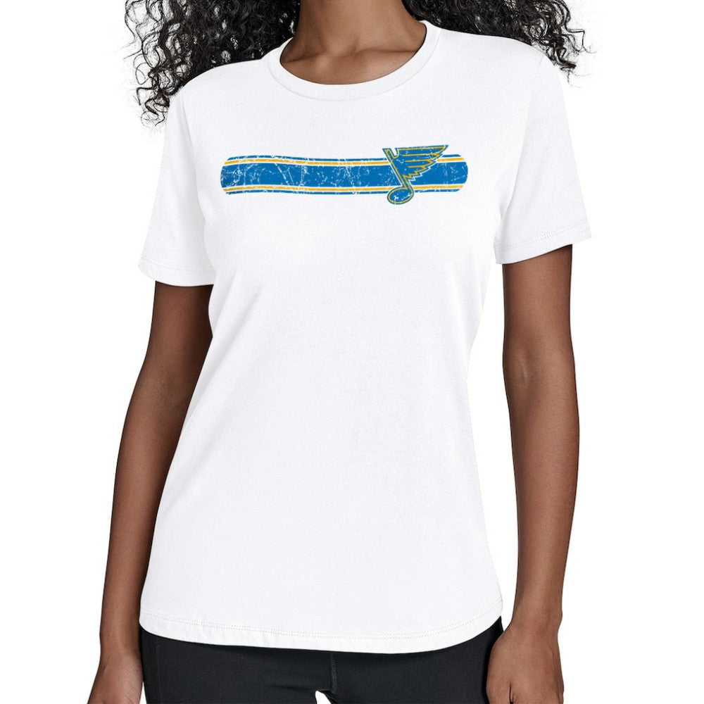 NHL White St. Louis Blues Starter Women's Team Stripe T-Shirt