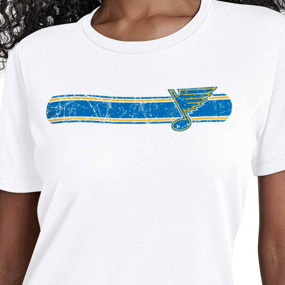 NHL White St. Louis Blues Starter Women's Team Stripe T-Shirt