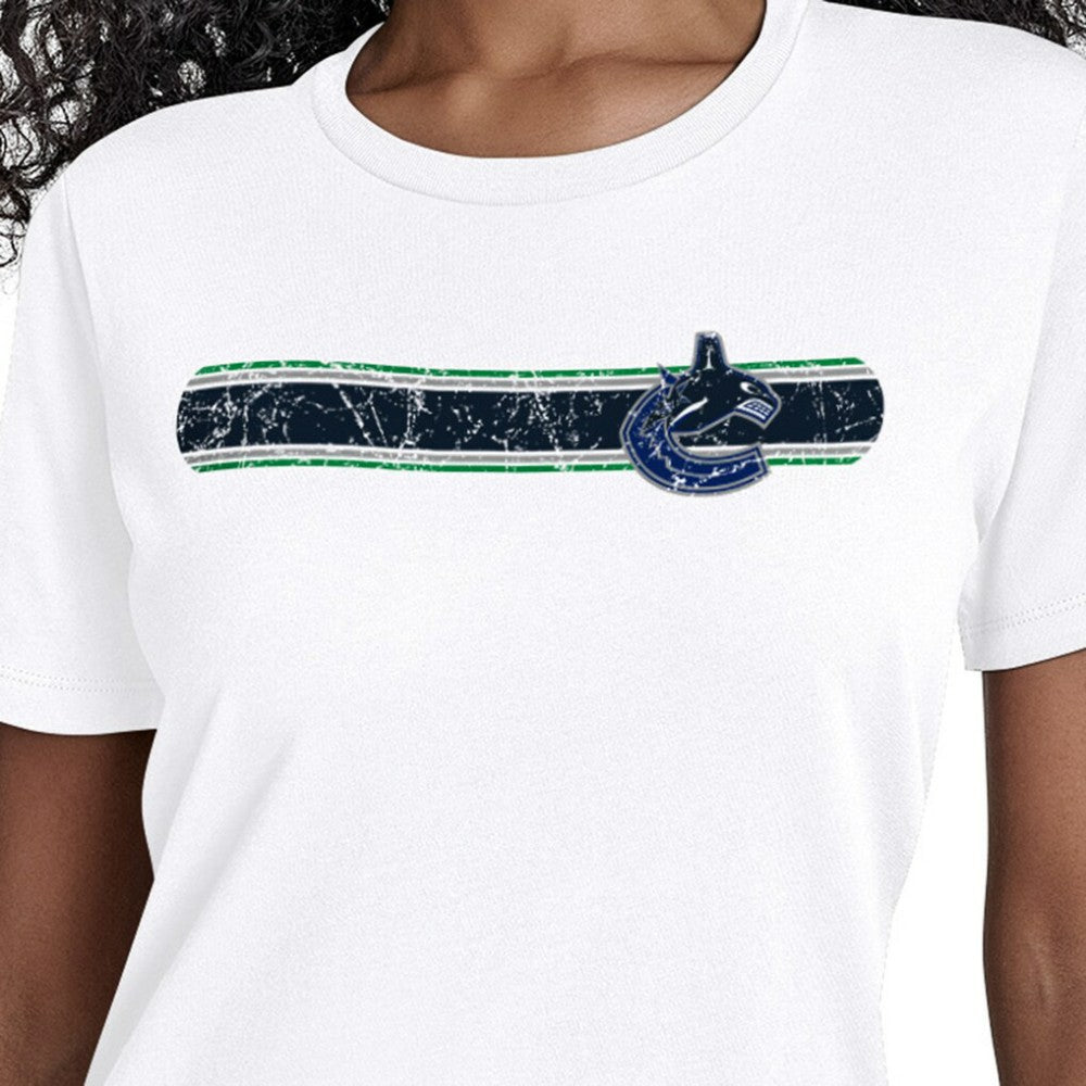 NHL White Vancouver Canucks Starter Women's Team Stripe T-Shirt