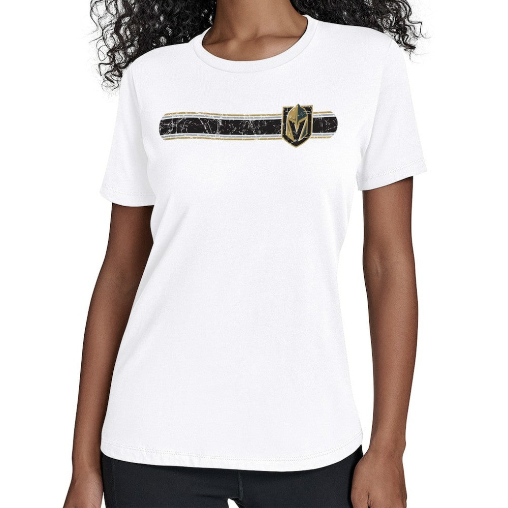 NHL White Vegas Golden Knights Starter Women's Team Stripe T-Shirt