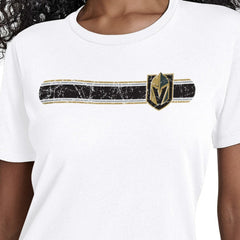 NHL White Vegas Golden Knights Starter Women's Team Stripe T-Shirt