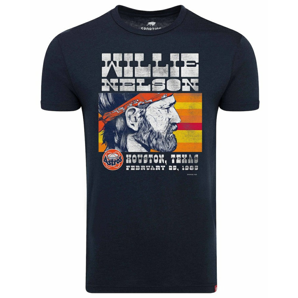 MLB Houston Astros x Willie Nelson Sportiqe Unisex Comfy Tri-Blend T-Shirt