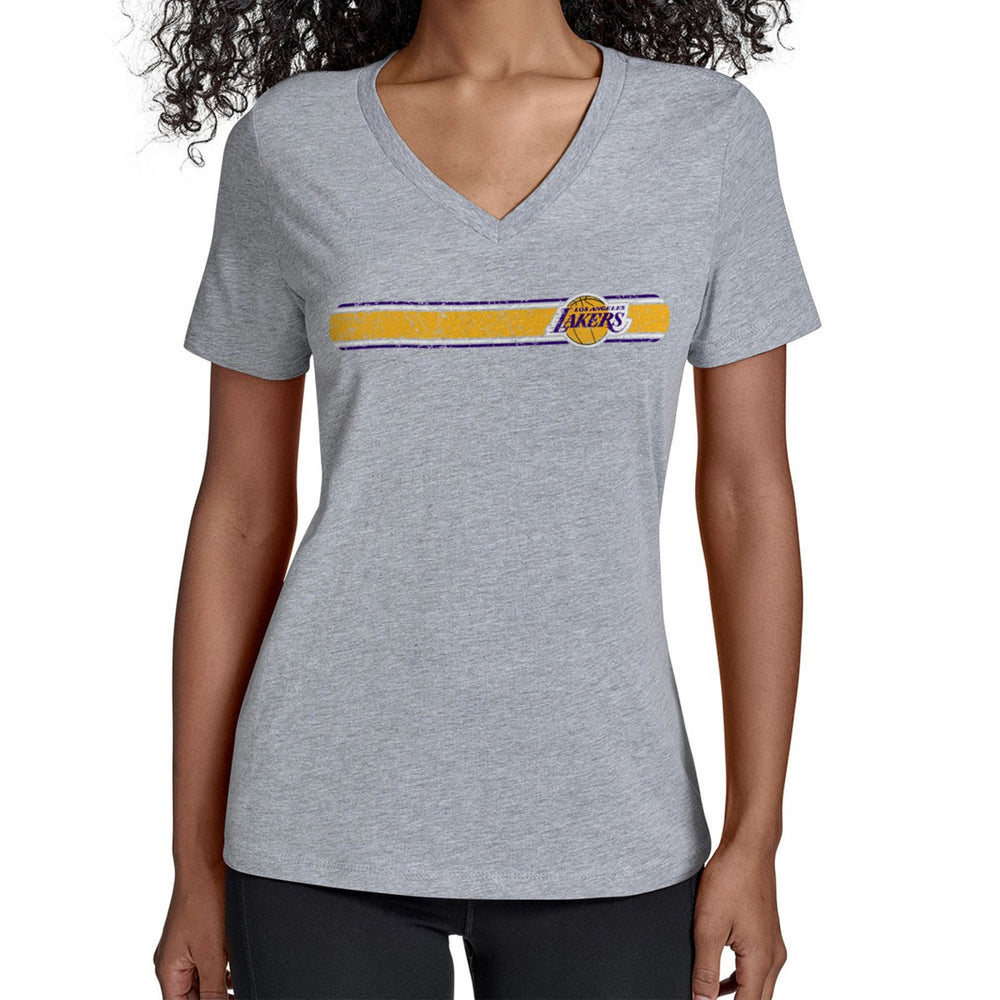 NBA Los Angeles Lakers Starter Women's Team Stripe V-Neck T-Shirt