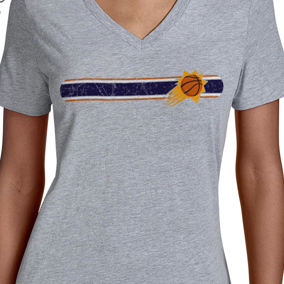 NBA Phoenix Suns Starter Women's Team Stripe V-Neck T-Shirt
