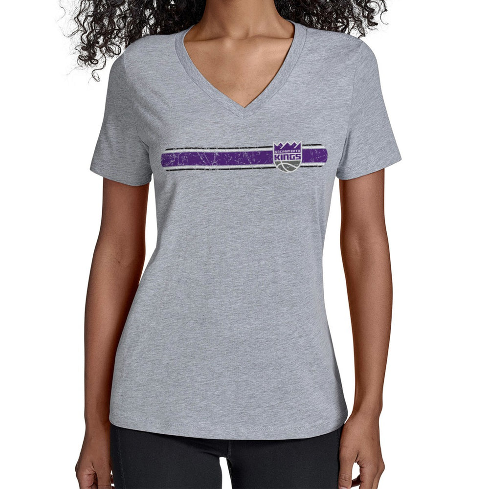 NBA Sacramento Kings Starter Women's Team Stripe V-Neck T-Shirt
