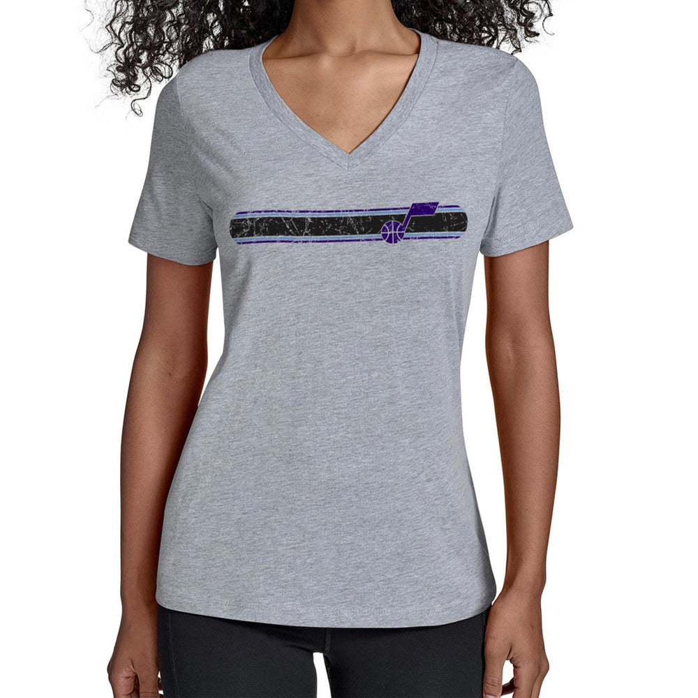 NBA Utah Jazz Starter Women's Team Stripe V-Neck T-Shirt