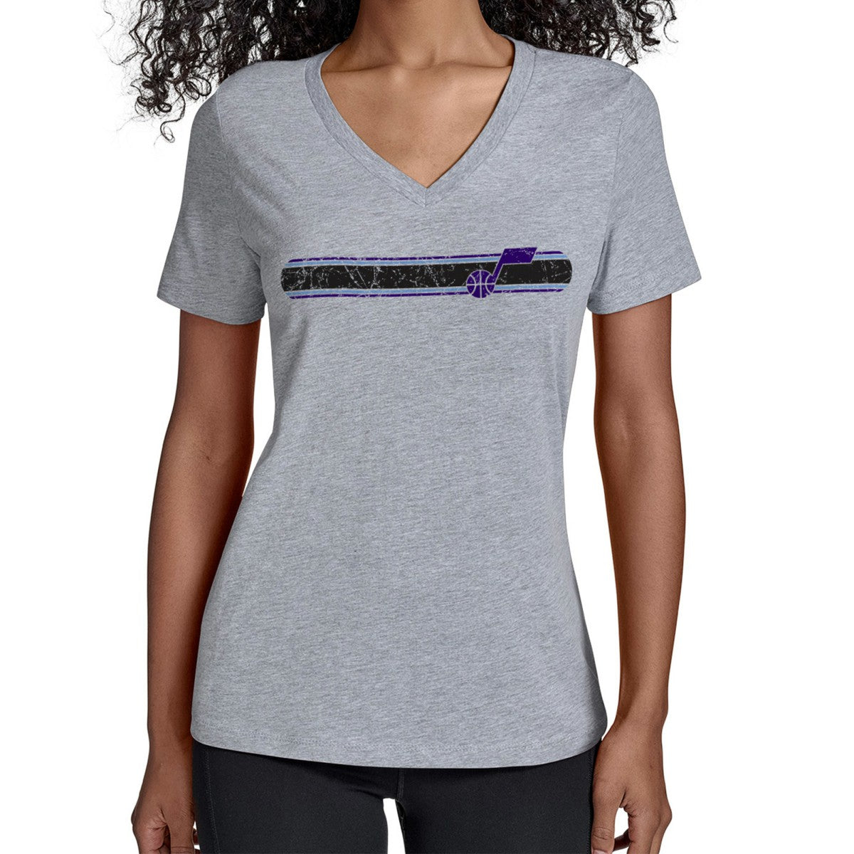 NBA Utah Jazz Starter Women's Team Stripe V-Neck T-Shirt
