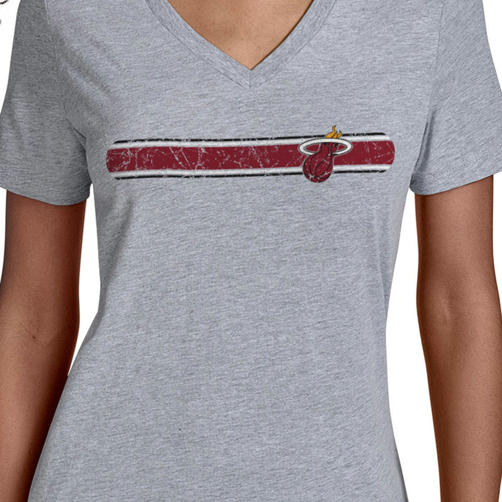 NBA Miami Heat Starter Women's Team Stripe V-Neck T-Shirt