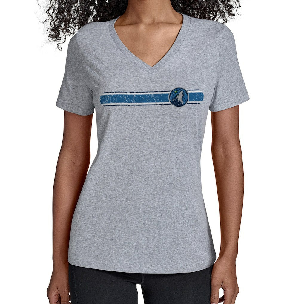 NBA Minnesota Timberwolves Starter Women's Team Stripe V-Neck T-Shirt