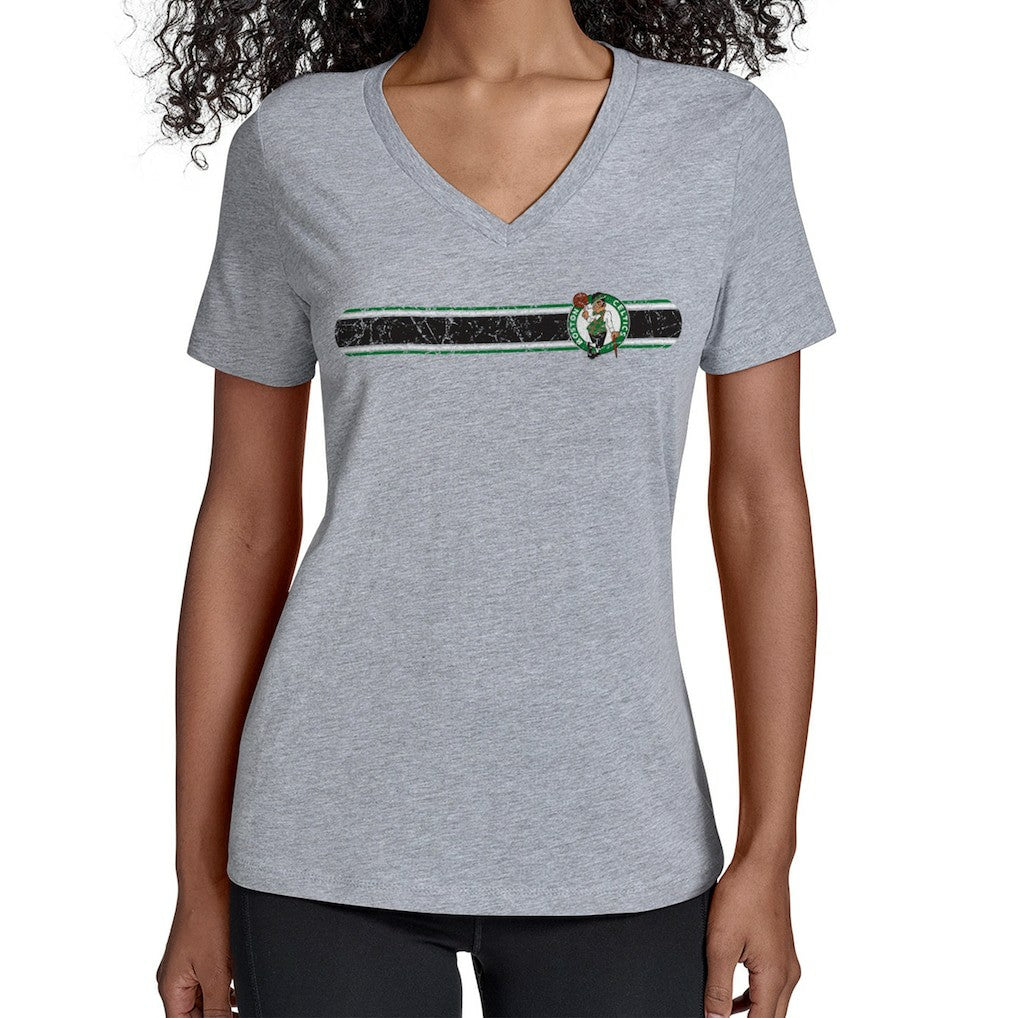 NBA Boston Celtics Starter Women's Team Stripe V-Neck T-Shirt