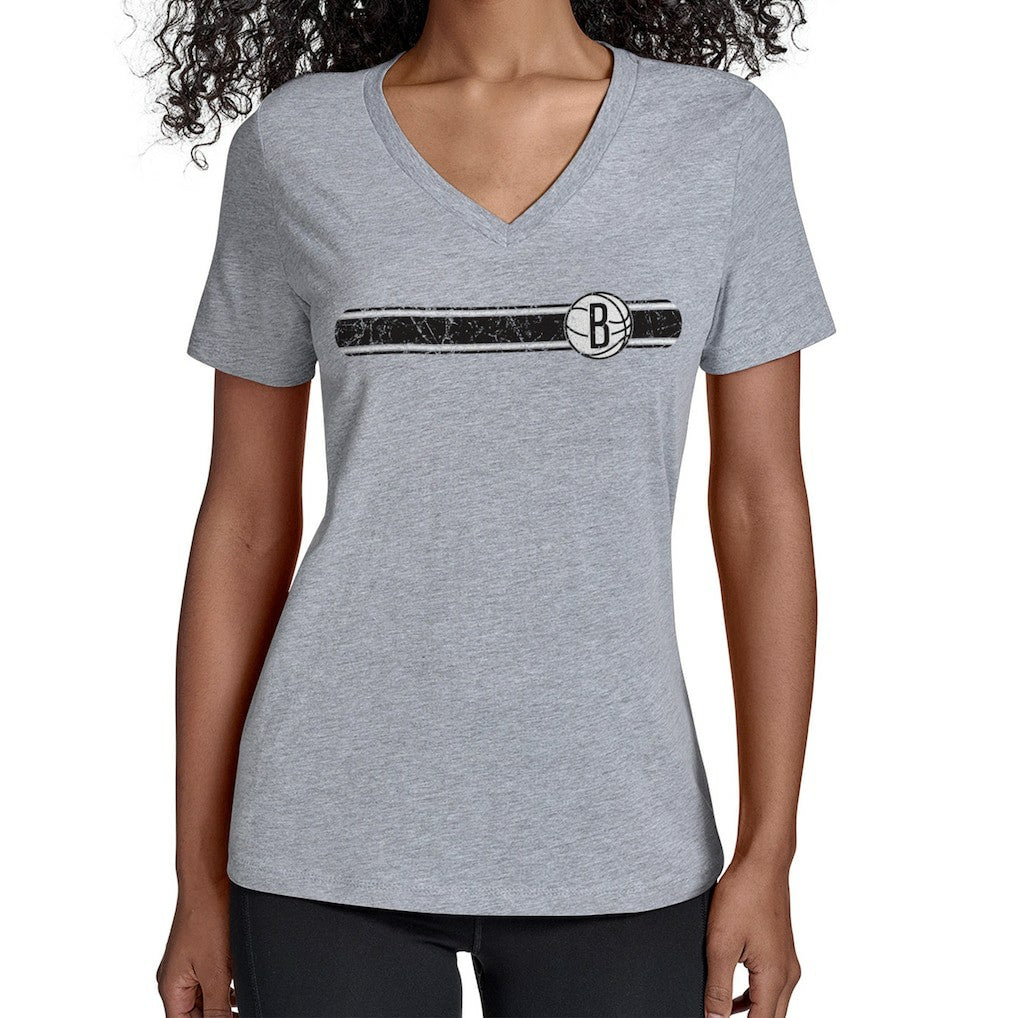 NBA Brooklyn Nets Starter Women's Team Stripe V-Neck T-Shirt