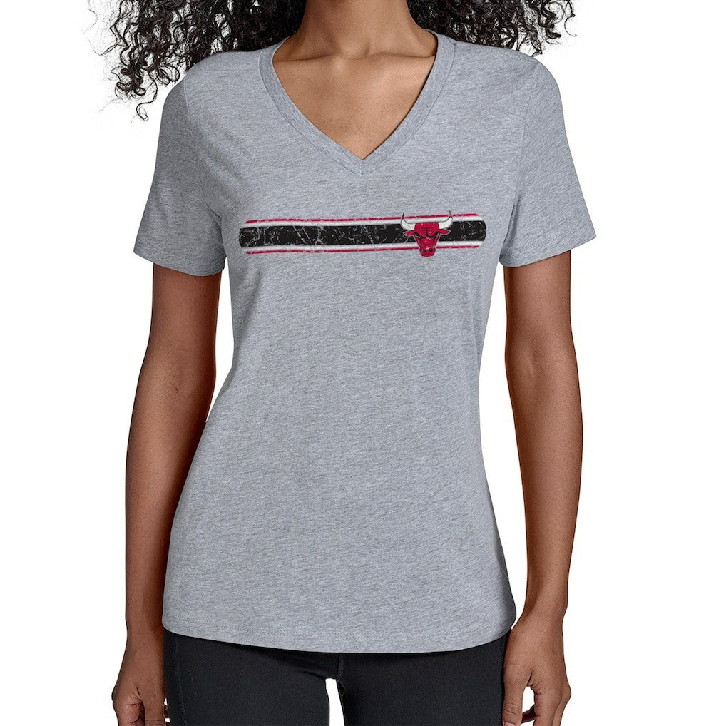 NBA Chicago Bulls Starter Women's Team Stripe V-Neck T-Shirt sale
