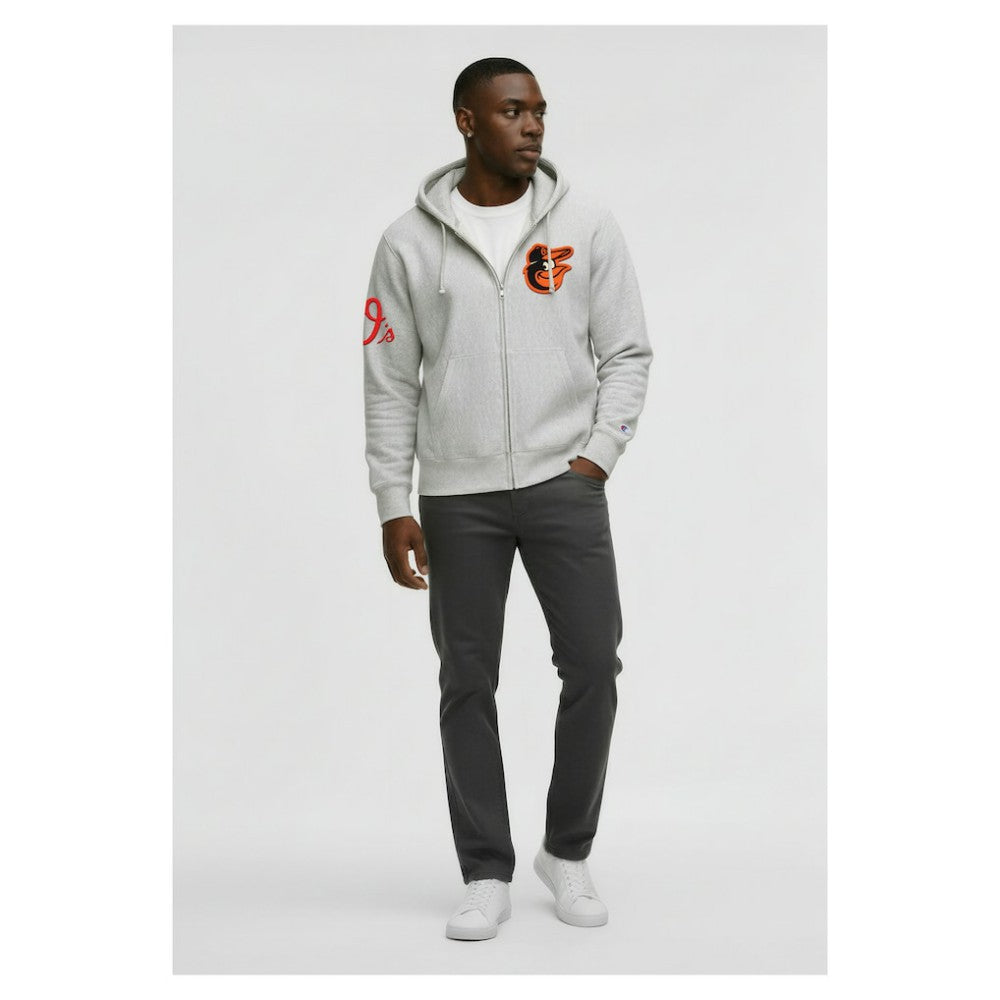 MLB Baltimore Orioles Champion Reverse Weave Chenille Full-Zip Hoodie