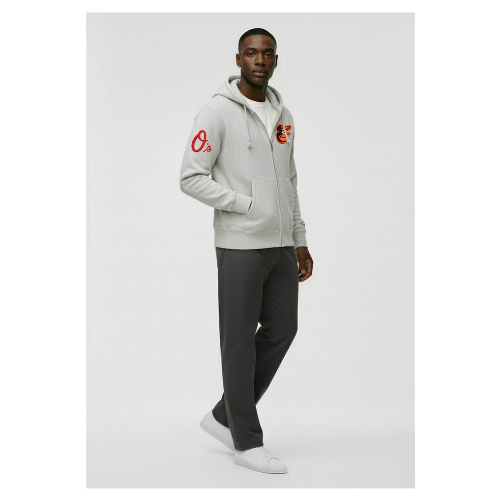MLB Baltimore Orioles Champion Reverse Weave Chenille Full-Zip Hoodie