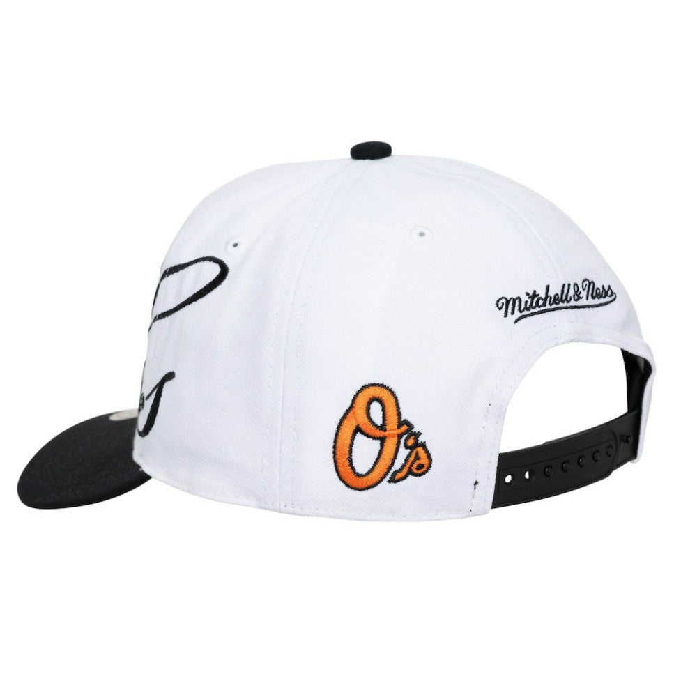 MLB Baltimore Orioles Mitchell & Ness Unisex XL Script Pro Crown Snapback Hat