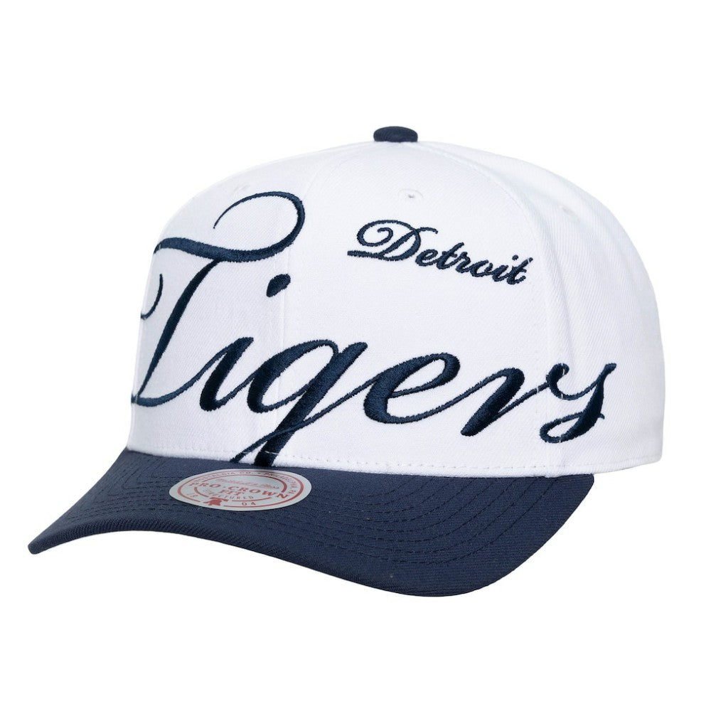 MLB Detroit Tigers Mitchell & Ness Unisex XL Script Pro Crown Snapback Hat