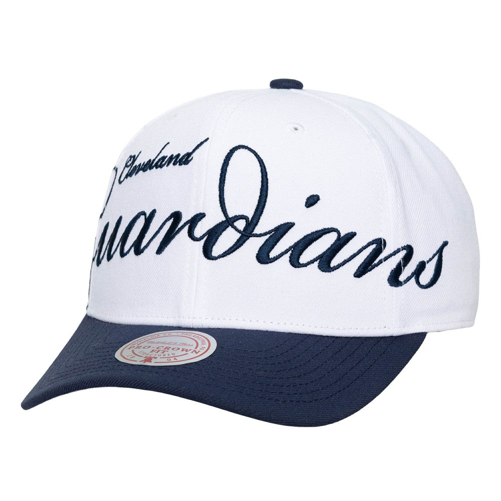 MLB Cleveland Guardians Mitchell & Ness Unisex XL Script Pro Crown Snapback Hat