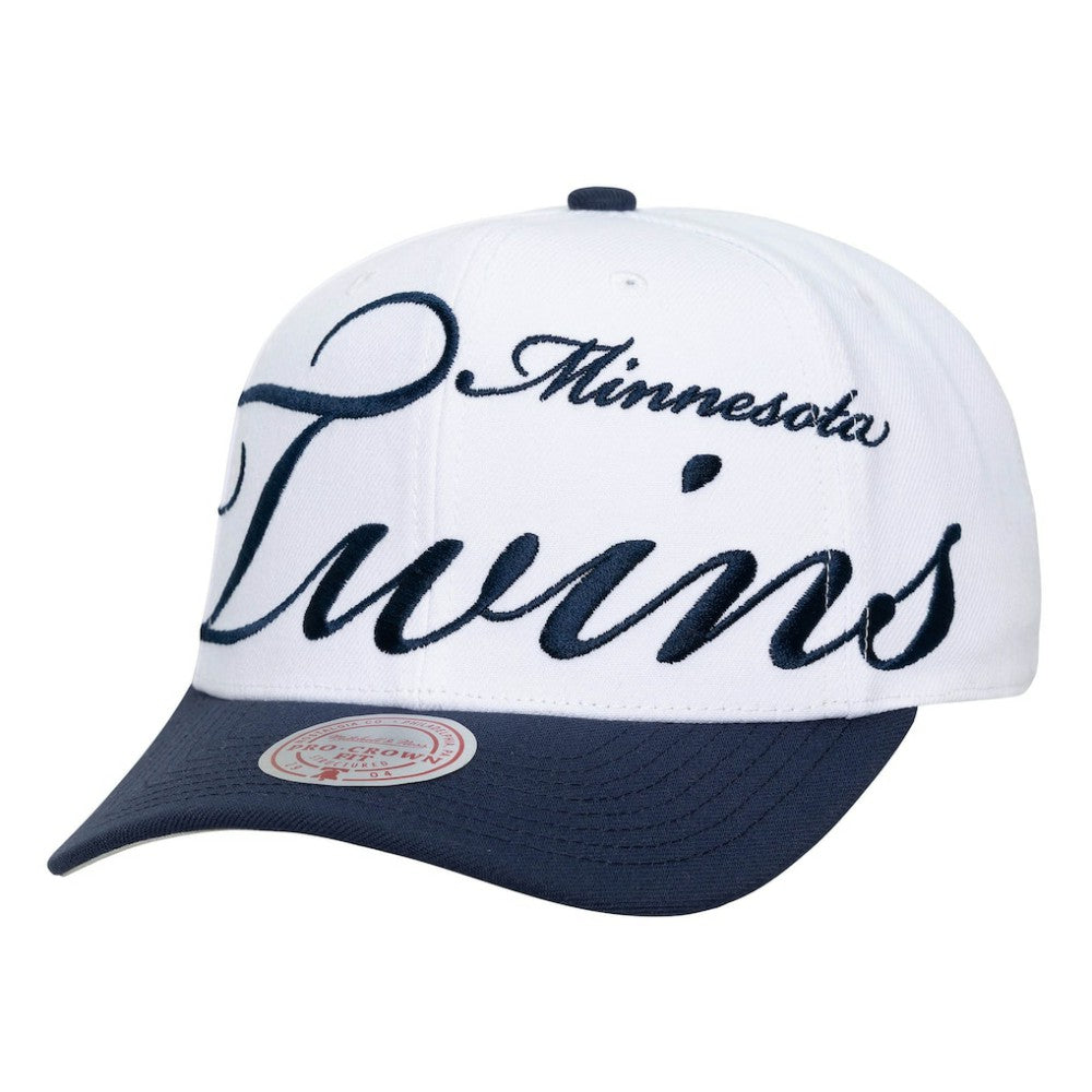 MLB Minnesota Twins Mitchell & Ness Unisex XL Script Pro Crown Adjustable Hat