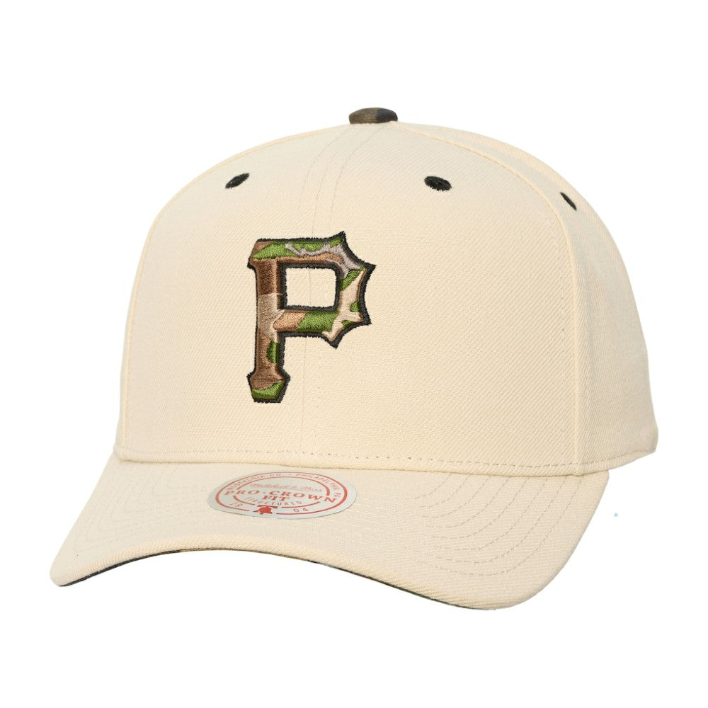 MLB Pittsburgh Pirates Mitchell & Ness Unisex Camo Logo Pro Crown Snapback Hat