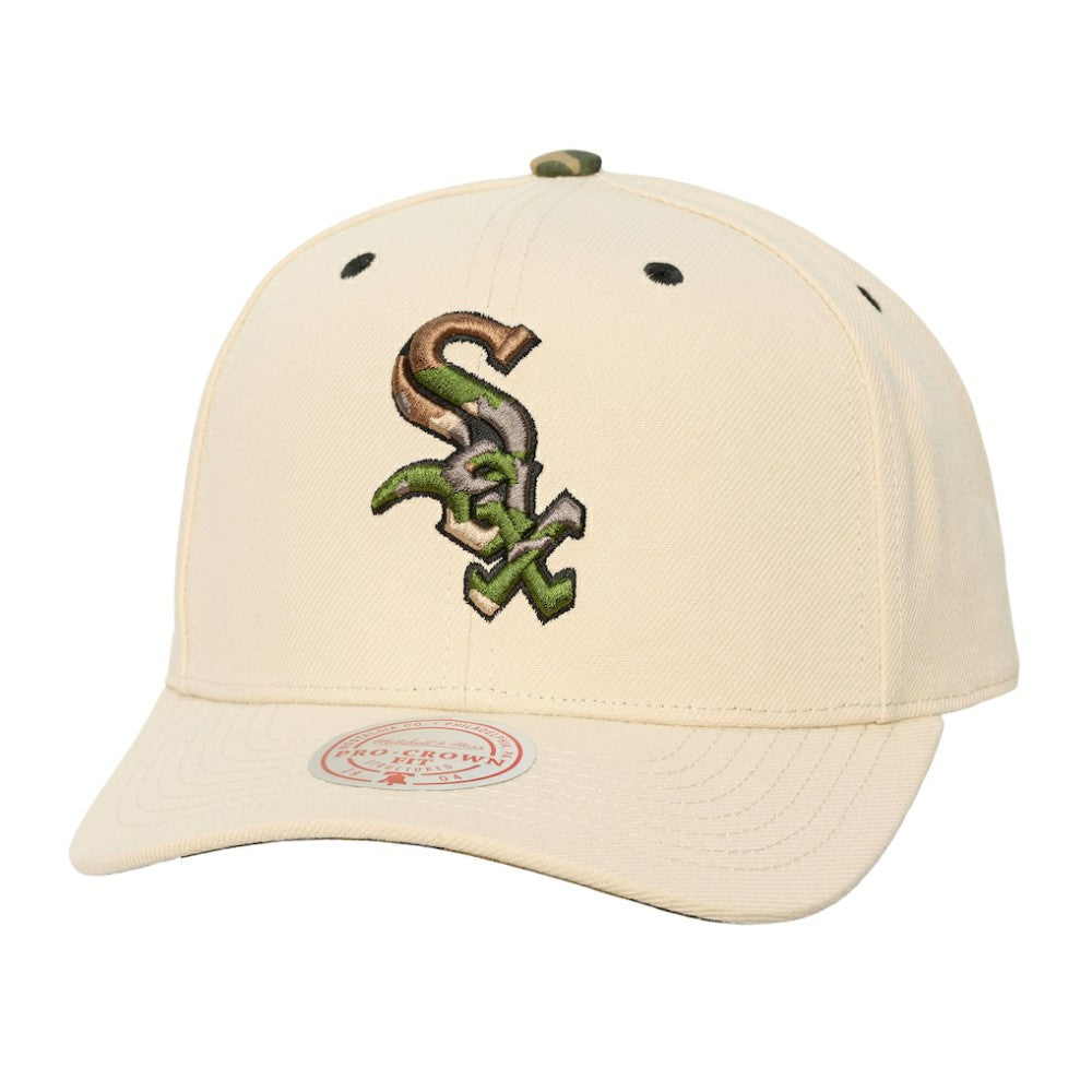MLB Chicago White Sox Mitchell & Ness Unisex Camo Logo Pro Crown Snapback Hat