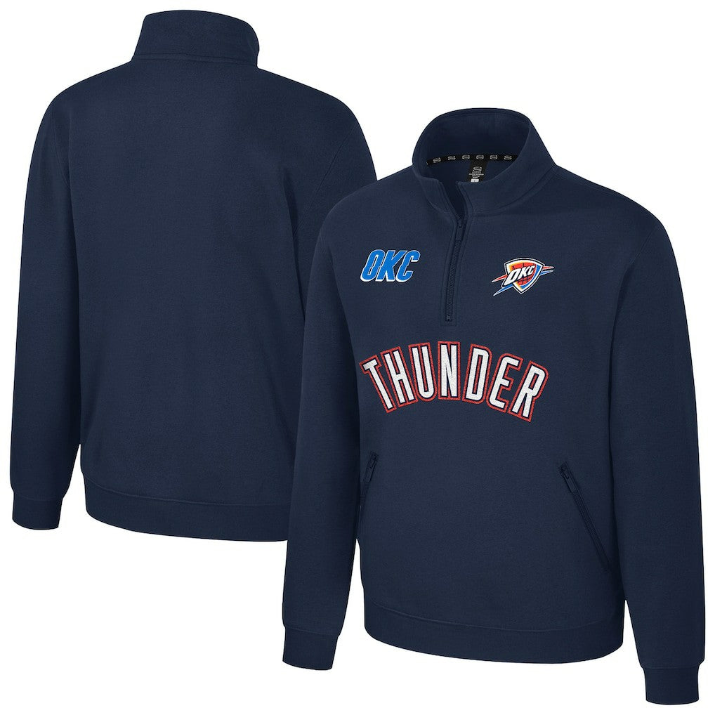 NBA Oklahoma City Thunder Stadium Essentials Unisex First Team Trainer Quarter-Zip Pullover