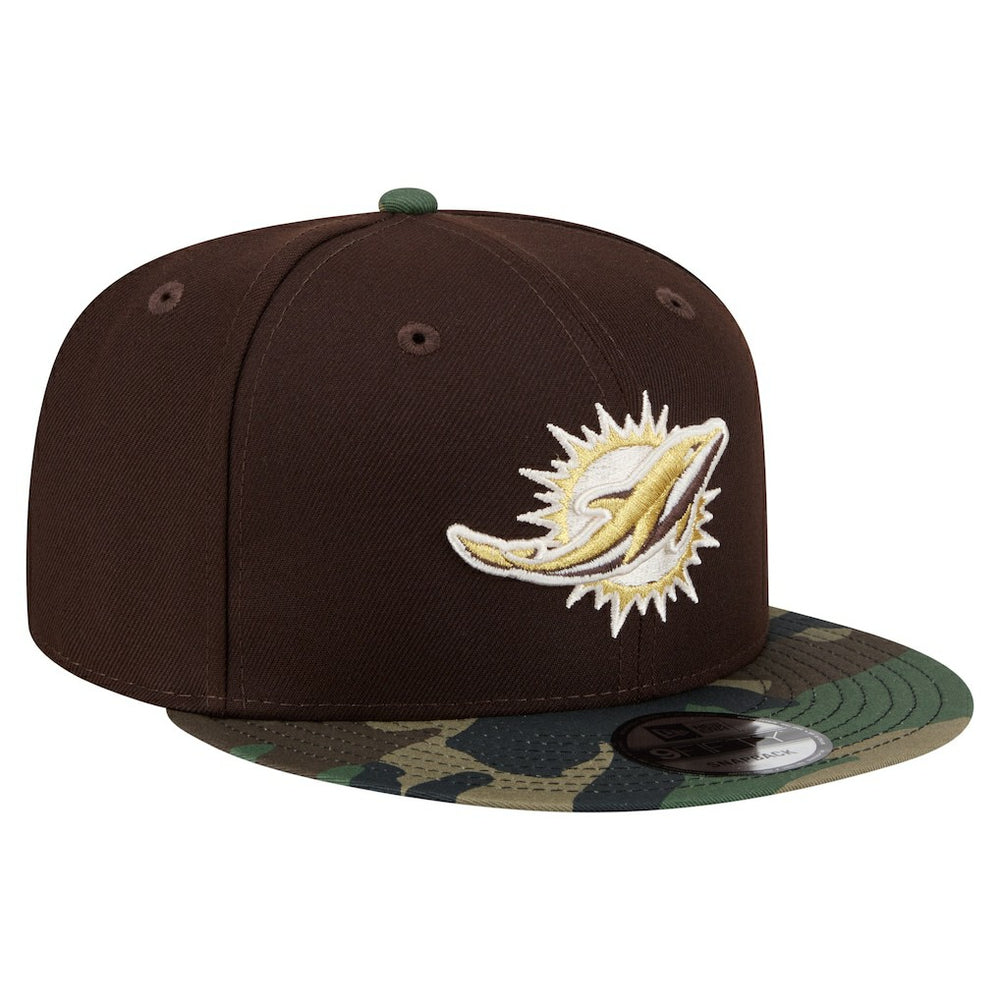 Adult Burnt Wood Camo 9FIFTY Snapback Hat - Miami Dolphins