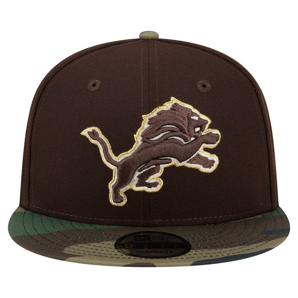 Adult Burnt Wood Camo 9FIFTY Snapback Hat - Detroit Lions