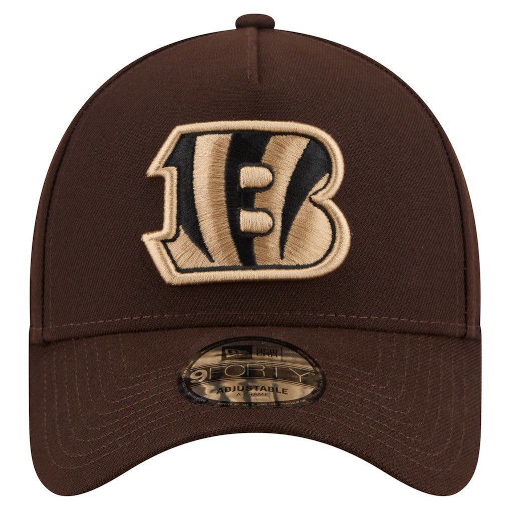 Burnt Wood A-Frame 9FORTY Adjustable Hat - Cincinnati Bengals