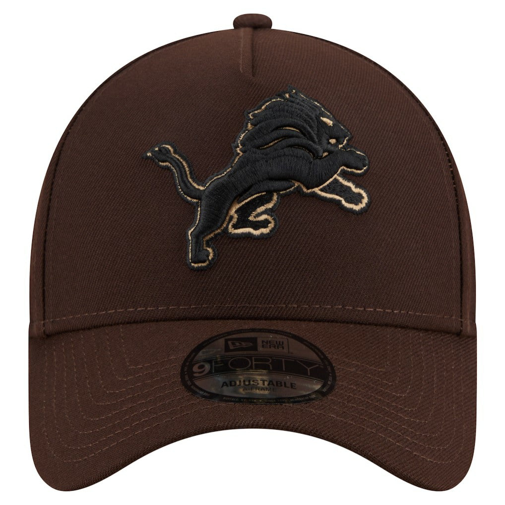 Burnt Wood A-Frame 9FORTY Adjustable Hat - Detroit Lions