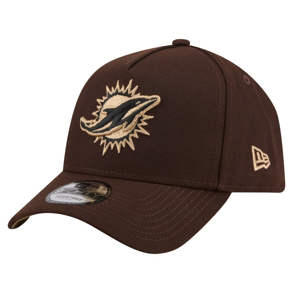 Burnt Wood A-Frame 9FORTY Adjustable Hat - Miami Dolphins