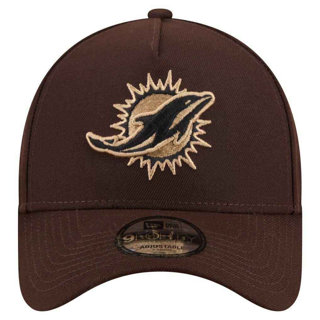 Burnt Wood A-Frame 9FORTY Adjustable Hat - Miami Dolphins
