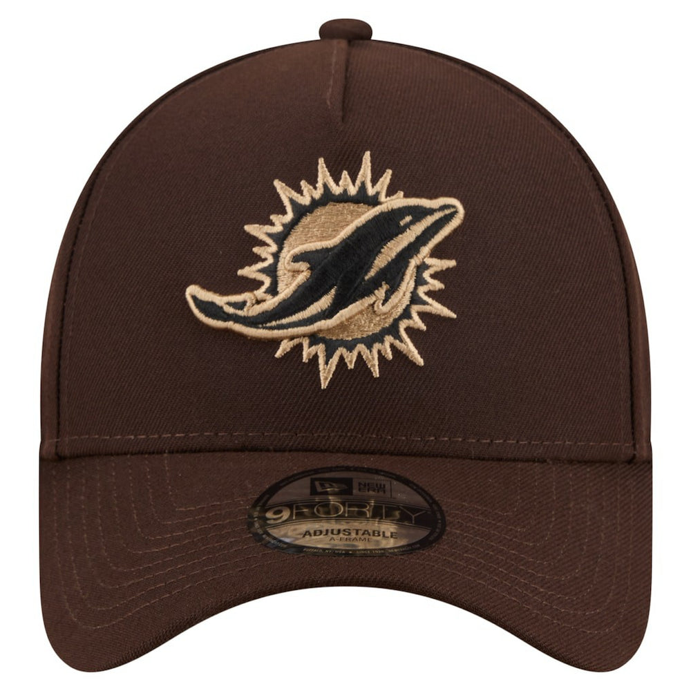 Burnt Wood A-Frame 9FORTY Adjustable Hat - Miami Dolphins