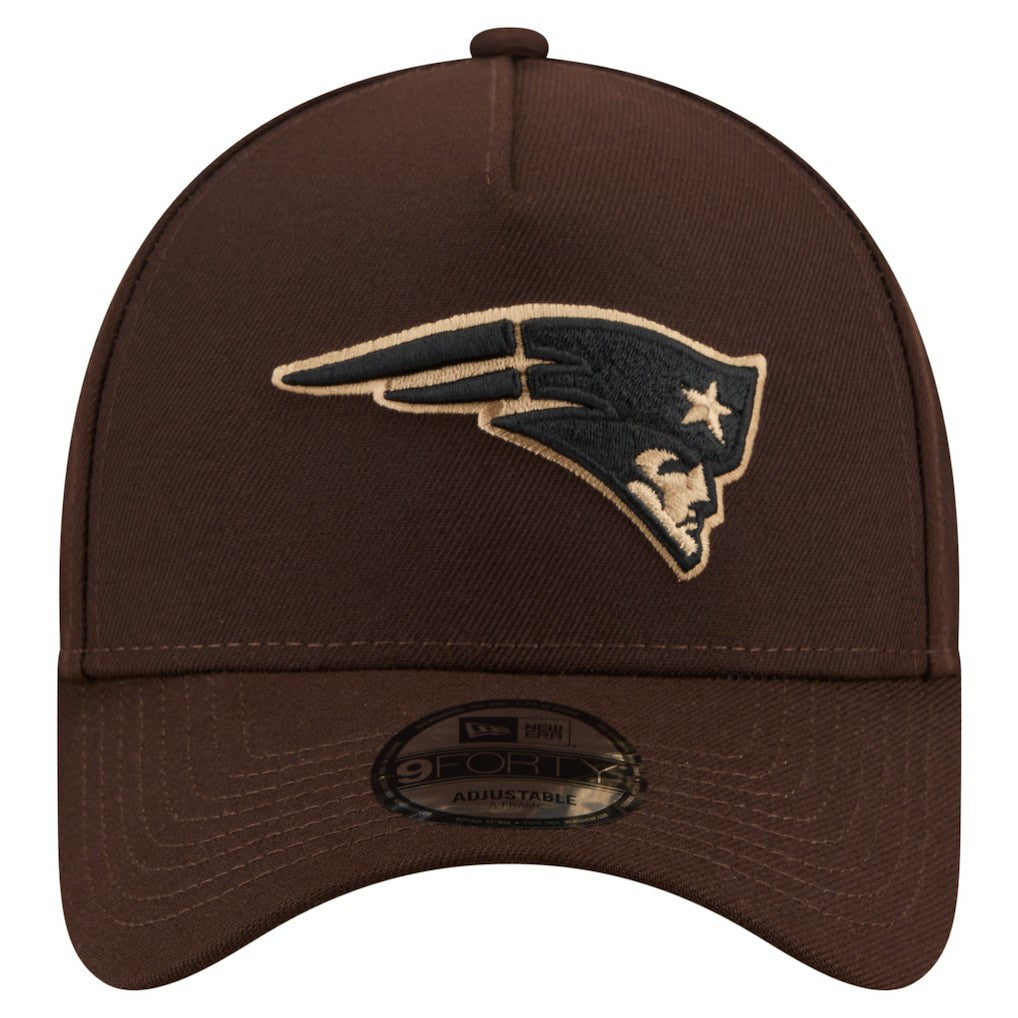 Burnt Wood A-Frame 9FORTY Adjustable Hat - New England Patriots