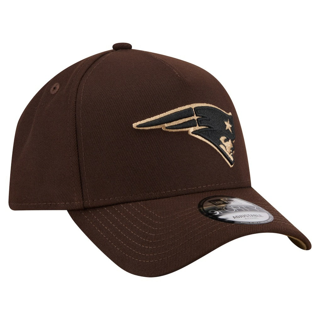 Burnt Wood A-Frame 9FORTY Adjustable Hat - New England Patriots