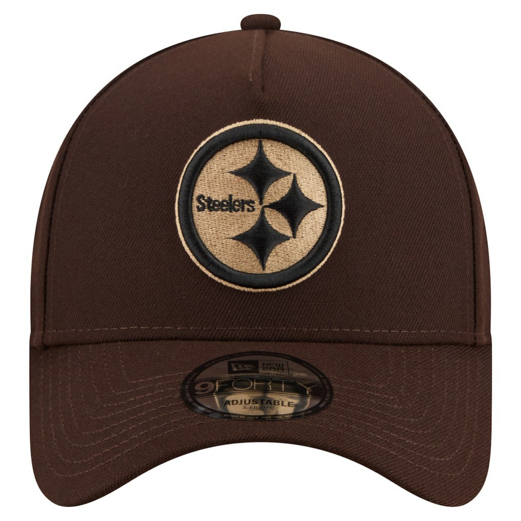 Burnt Wood A-Frame 9FORTY Adjustable Hat - Pittsburgh Steelers