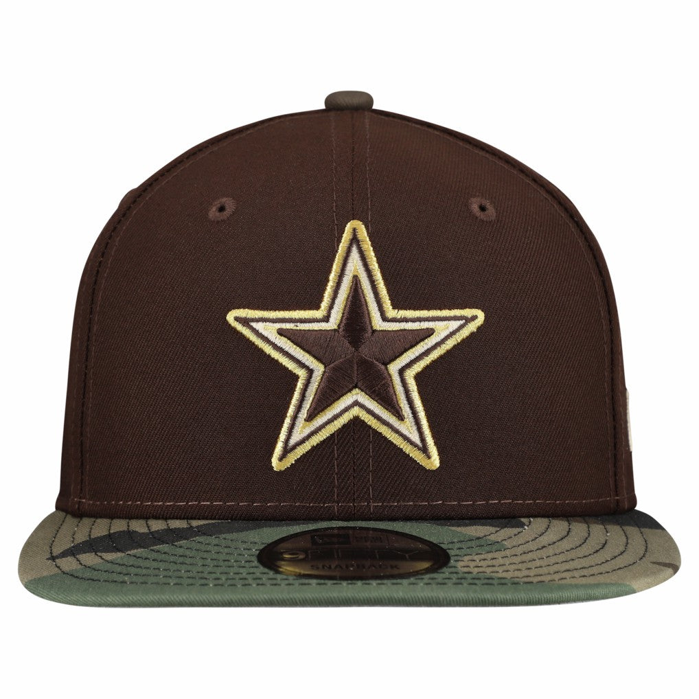 Adult Burnt Wood Camo 9FIFTY Snapback Hat - Dallas Cowboys