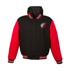 NBA Portland Trail Blazers JH Design Youth Reversible Fleece Full-Zip Varsity Hoodie