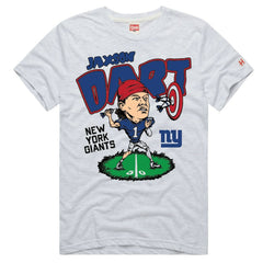 Jaxson Dart  Homage Unisex Caricature Player Graphic Tri-Blend T-Shirt - New York Giants
