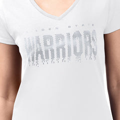 NBA Golden State Warriors G-III 4Her by Carl Banks Women's Super-Slim-Fit Metallic Drop Lightweight V-Neck T-Shirt sale