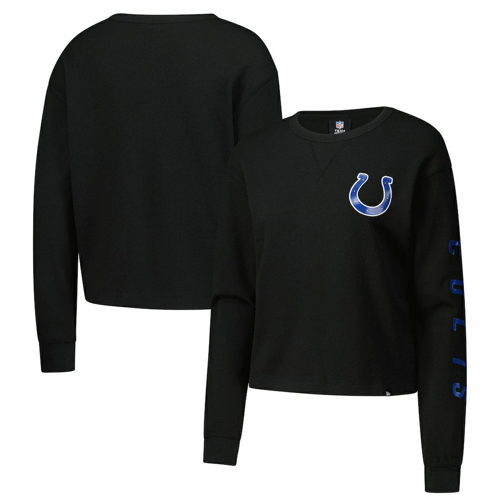 Women's Sport Night Thermal Long Sleeve Cropped T-Shirt - Indianapolis Colts