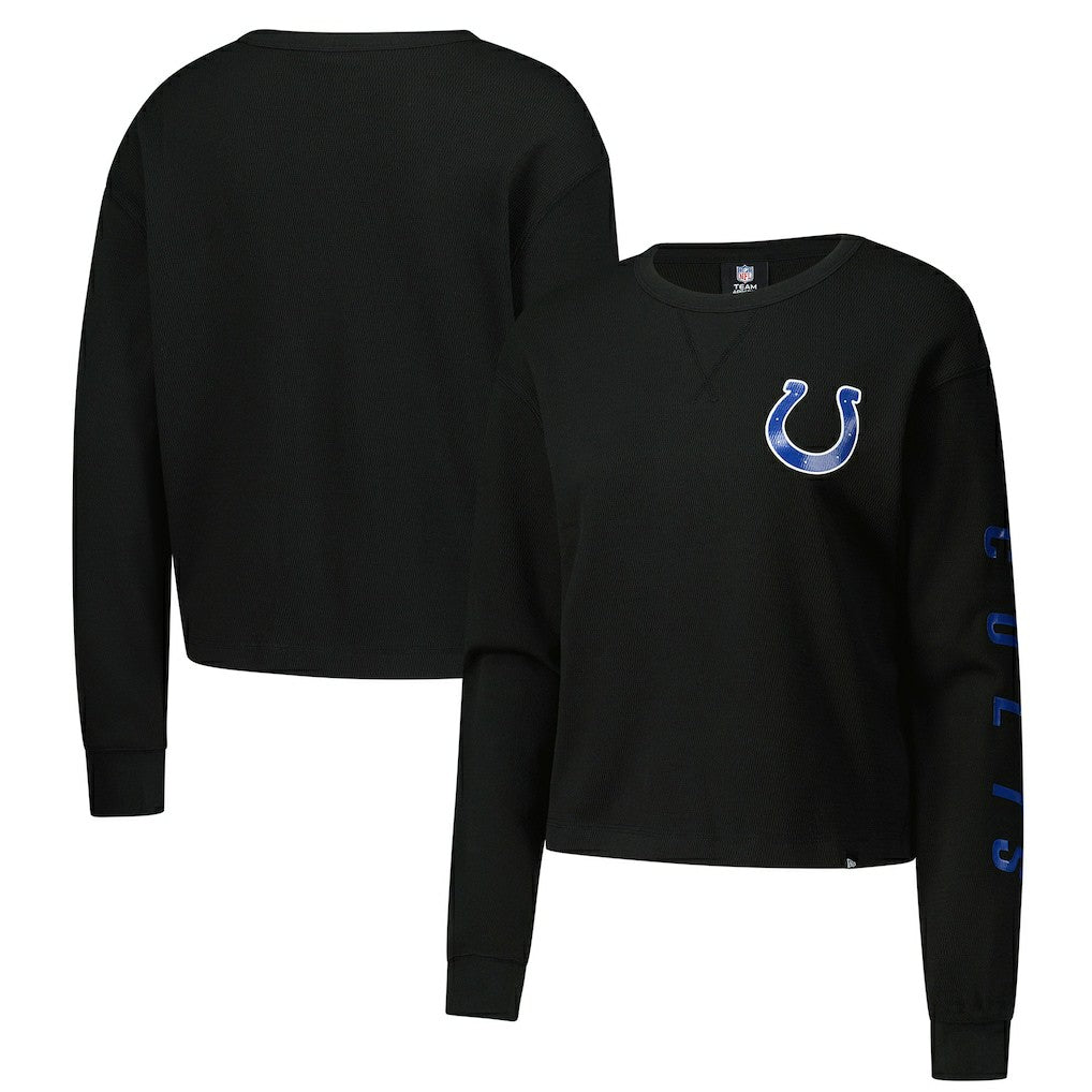Women's Sport Night Thermal Long Sleeve Cropped T-Shirt - Indianapolis Colts