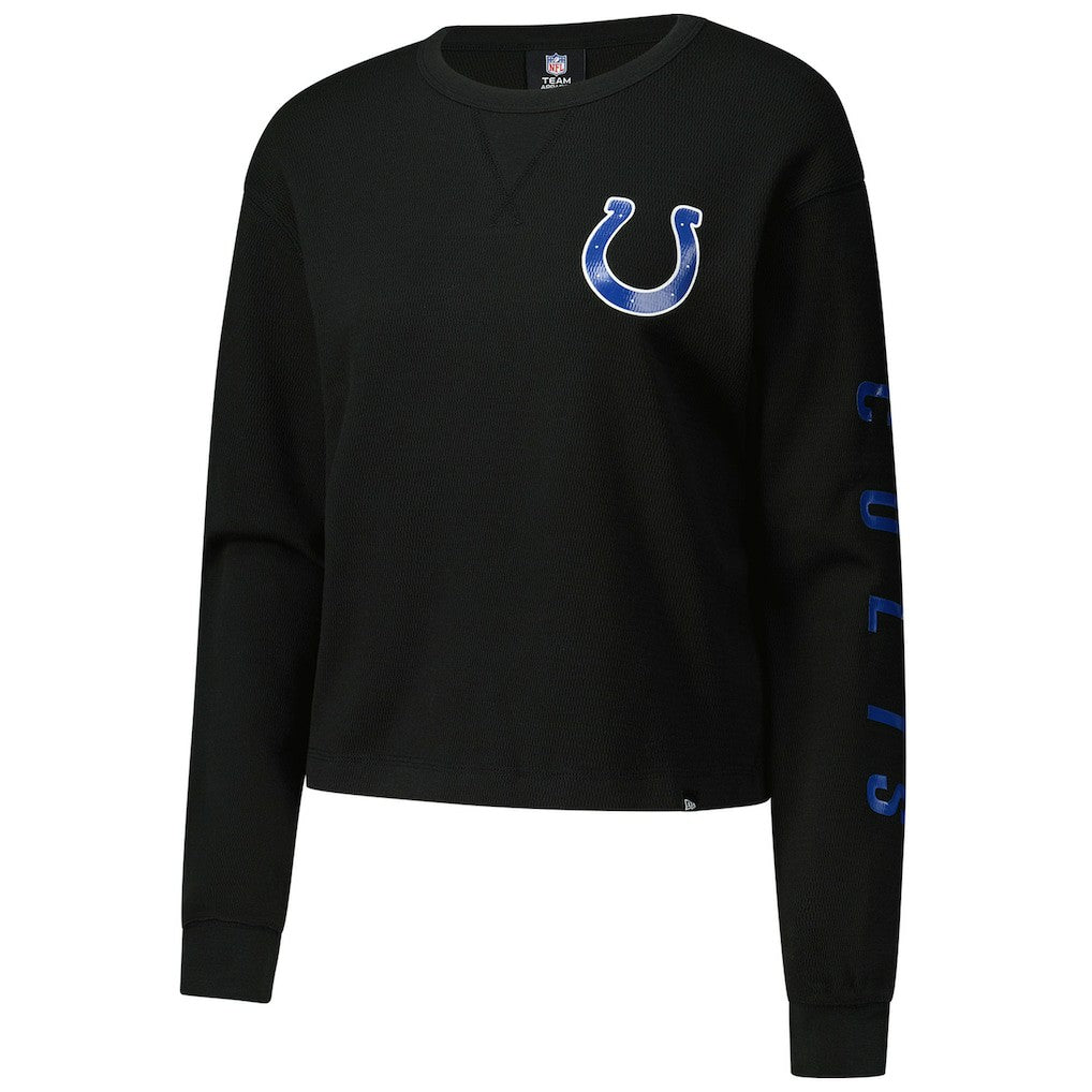 Women's Sport Night Thermal Long Sleeve Cropped T-Shirt - Indianapolis Colts