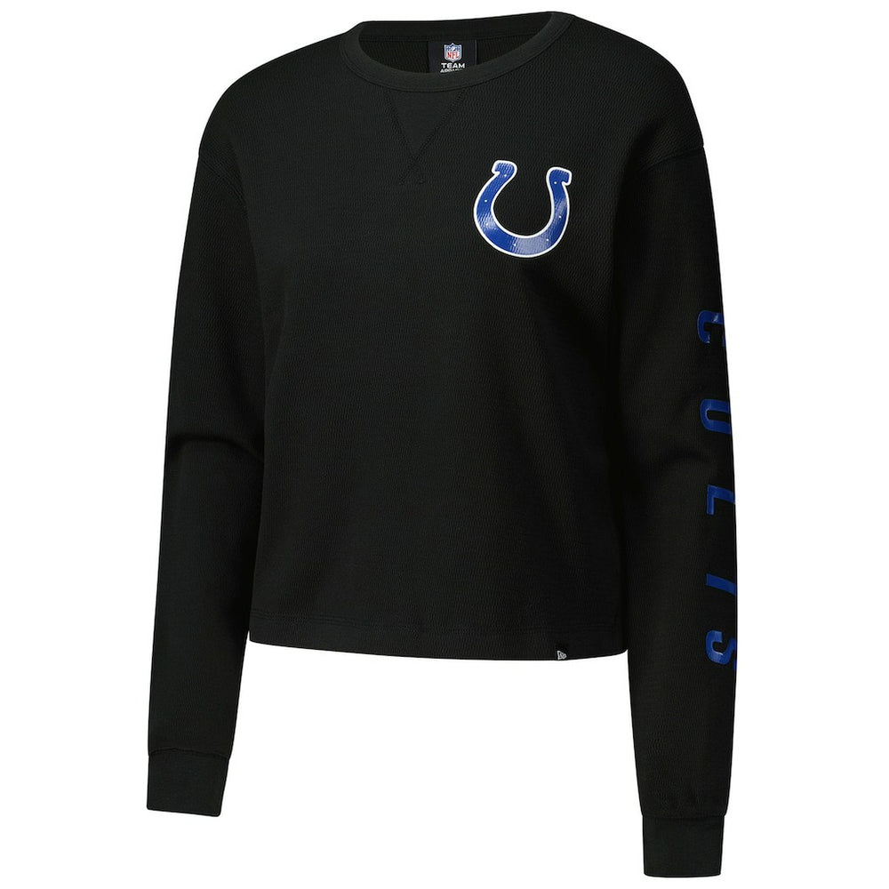 Women's Sport Night Thermal Long Sleeve Cropped T-Shirt - Indianapolis Colts
