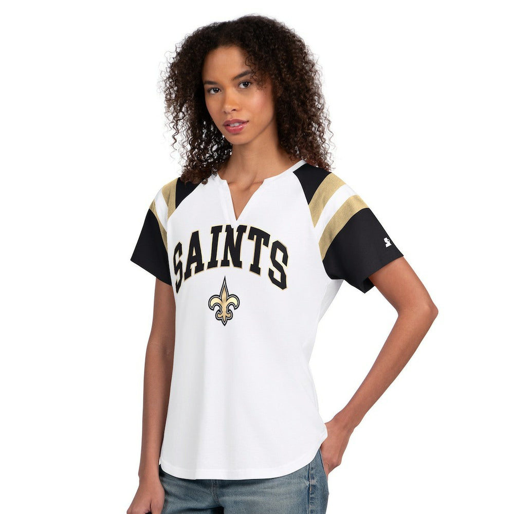 Starter Women's Game On Notch Neck T-Shirt - New Orleans Saints
