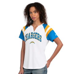 Starter Women's Game On Notch Neck T-Shirt - Los Angeles Chargers